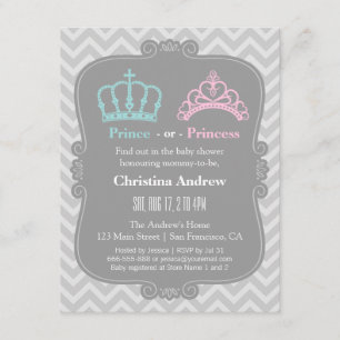 Invitation Révélation du sexe du bébé pour un prince ou une p
