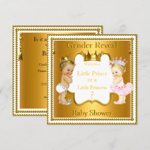 Invitation Révélation du sexe du bébé Prince Princesse Fête p