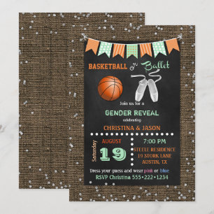 Invitation Révélation du sexe par Basket-ball ou Ballet sur t