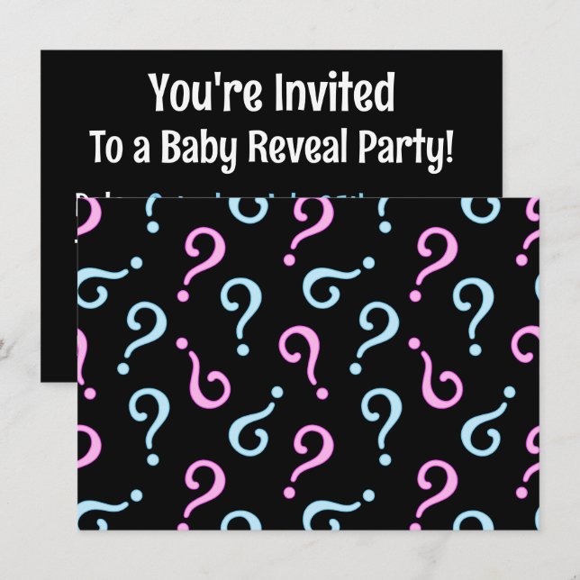 Invitation Révélation Rose ou Bleue pour Bébé (Devant / Derrière)