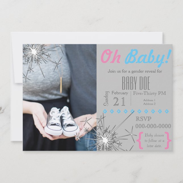 Invitation Révélation Sparkler (Devant)