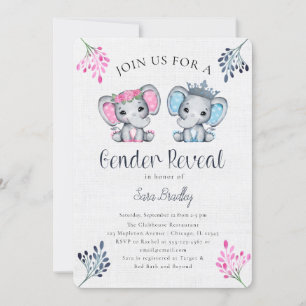 Invitation Révéler le sexe rustique burlap baby shower d'élép
