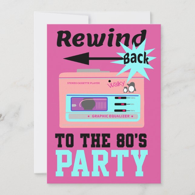 Invitation Revenez aux années 80 (Devant)