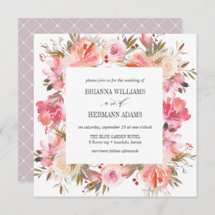 Invitation Rêver rose   Fancy Spring Floral Diamond Mariage