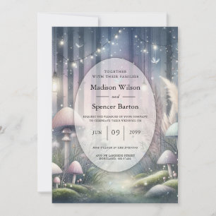 Invitation Rêves de Lumière de Lanterne Mariage en Forêt Ench