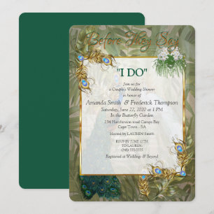 Invitation Rêves de temple royal paon doré vintage