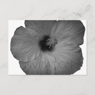 Invitation Rêves hawaïens en noir et blanc