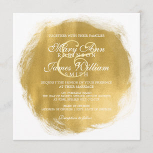 Invitation Revêtement doré Mariage moderne
