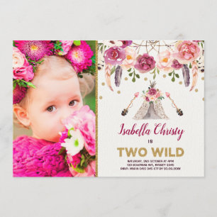 Invitation Rêveur d'anniversaire de la tribu Boho