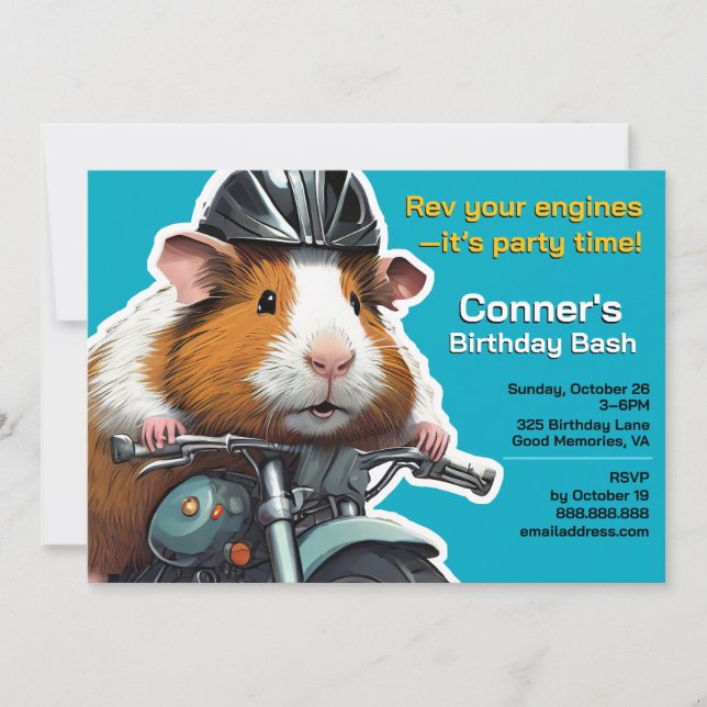 Invitation Révisez vos moteurs - c’est l’heure de la fête ! (Devant)