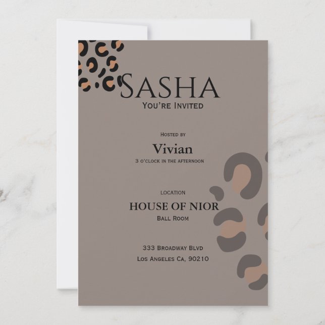 Invitation Revue de mode diva pour enterrement de vie de jeun (Dos)