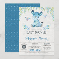 Rhinoceros Bleu / Baby shower Boy Jungle Rhino