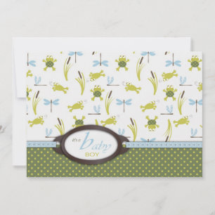 Invitation Ribbit Frog and Dragonfly Baby Shower