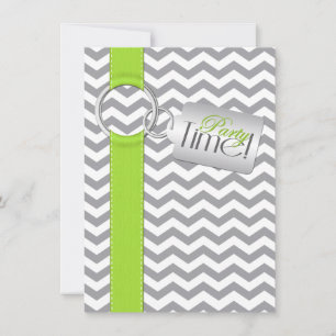 Invitation RIBBON IMPRIMÉ Gray Gris blanc 21ème anniversaire