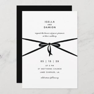INVITATION RIBBON NOIR & BAS