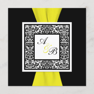 Invitation RIBON IMPRIMÉ noir, blanc, jaune