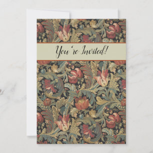 Invitation Riche brocart de tapisserie florale antique victor