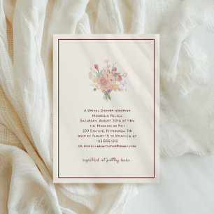 Invitation Riche Burguny Élégant Minimaliste Baby Shower Fémi