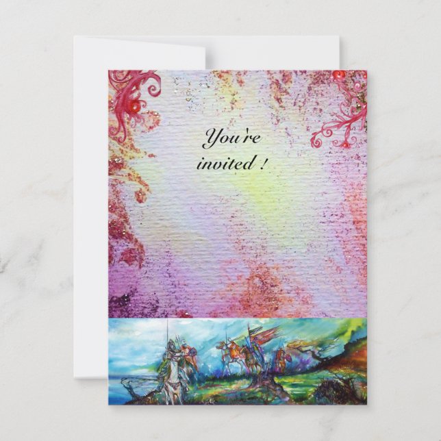 Invitation RIDERS EN TEMPÊTE Chevaliers Médiévaux Horseback P (Devant)