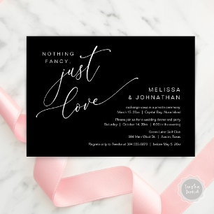 Invitation Rien De Chic, Juste Amour, Dîner Mariage Elopement