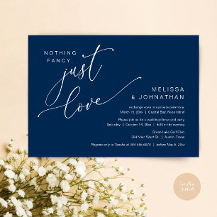 Invitation Rien De Chic, Juste Amour, Dîner Mariage Elopement