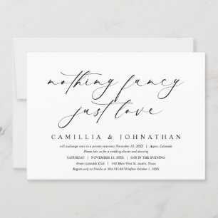 Invitation Rien De Chic, Juste Amour, Mariage Elopement