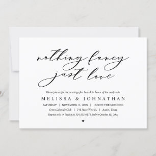 Invitation Rien De Chic, Juste Amour, Mariage Elopement Brunc