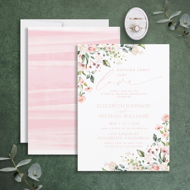 Invitation Rien De Fancy Just Love Blush Pink Mariage (Créateur téléchargé)