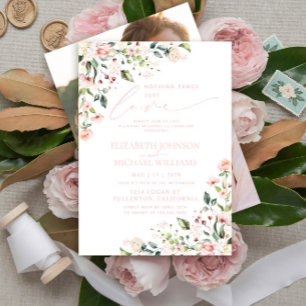 Invitation Rien De Fancy Just Love Blush Pink Photo Mariage