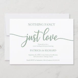 Invitation Rien De Fancy Just Love Décontracté Mariage Green