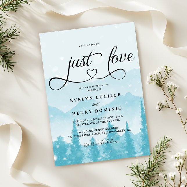 Invitation Rien De Fancy Just Love Mariage d'hiver (Créateur téléchargé)