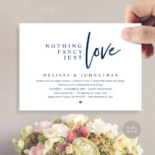Invitation Rien De Fancy, Just Love Mariage Elopement Dîner