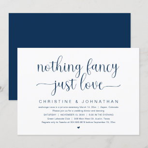 Invitation Rien De Fancy Just Love, Mariage Elopement Party I