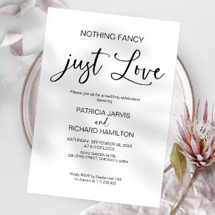 Invitation Rien De Fancy Just Love Mariage intime