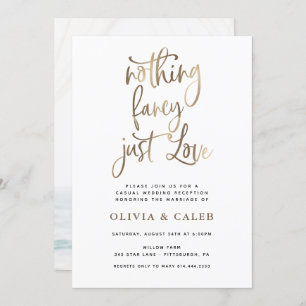 Invitation Rien De Fancy Just Love Mariage Réception