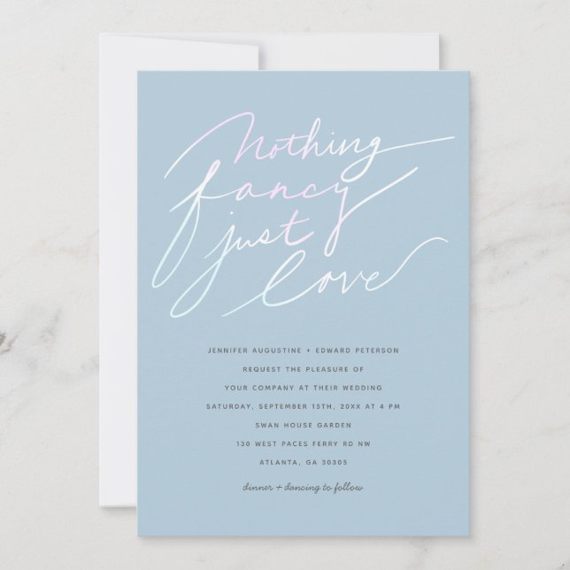 Invitation Rien De Fancy Just Love Modern Script Mariage (Devant)