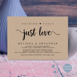 Invitation Rien De Fancy Just Love, Moderne Elopement Mariage