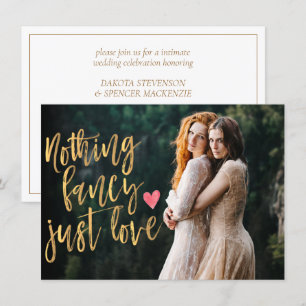 Invitation Rien De Fancy Juste Amour   Micro Mariage photo