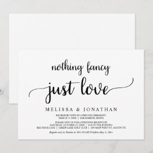 Invitation Rien De Fancy Juste Amour, Simple Minimal Rustique