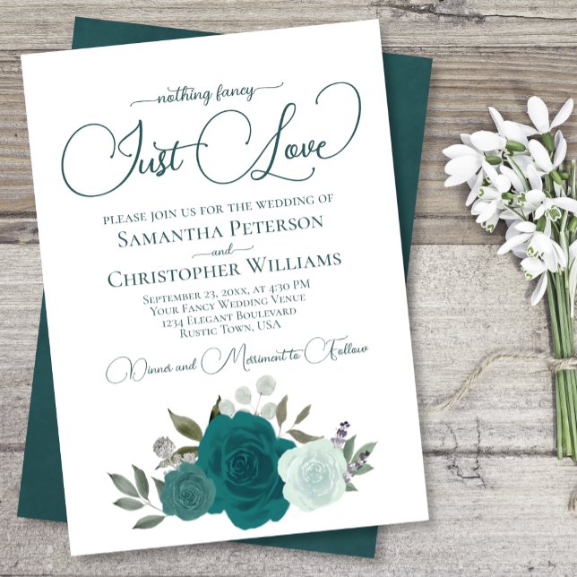 Invitation Rien de fantaisie Juste aimer Élégant Rose Mariage (Créateur téléchargé)