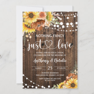 Invitation Rien de fantaisie Juste Amour Elopement Mariage