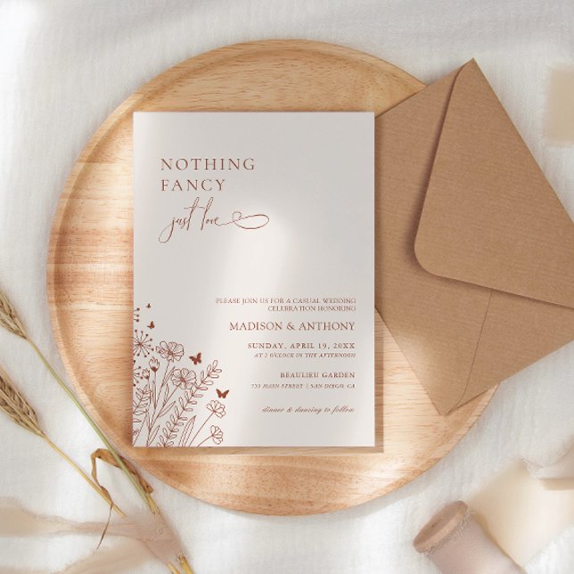 Invitation Rien de fantaisie Juste Amour Fleur sauvage Mariag (Créateur téléchargé)