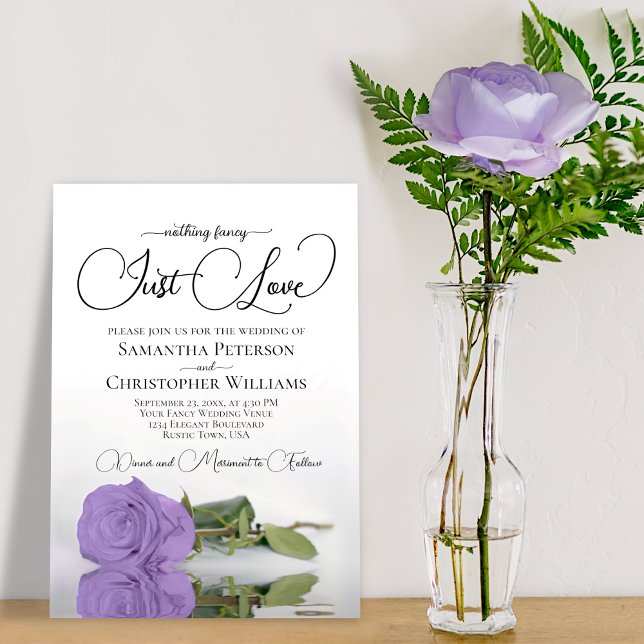 Invitation Rien de fantaisie Juste Amour Lavender Rose Mariag (Créateur téléchargé)