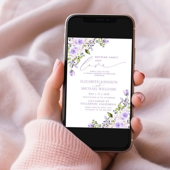 Invitation Rien de fantaisie Juste Amour Lilac Lavender Maria (Créateur téléchargé)