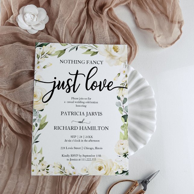 Invitation Rien de fantaisie, juste amour mariage blanc crème (Créateur téléchargé)