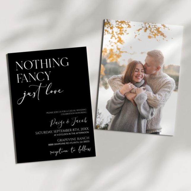 Invitation Rien de fantaisie Juste Amour Minimaliste Mariage  (Créateur téléchargé)