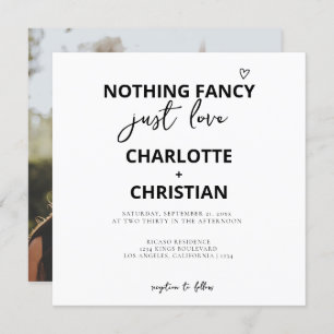 Invitation Rien De fantaisie Juste Amour Minimaliste Mariage