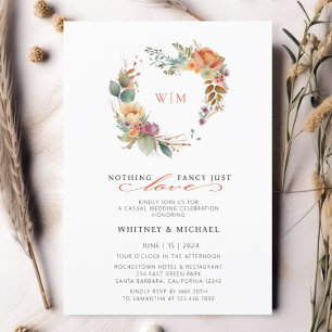 Invitation Rien de fantaisie Juste Amour Monogramme Mariage D