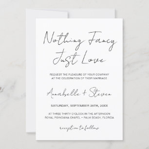 Invitation Rien de fantaisie Juste Amour Photo Mariage