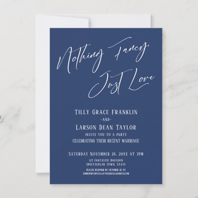 Invitation Rien de fantaisie, juste l'amour épique typographi (Devant)